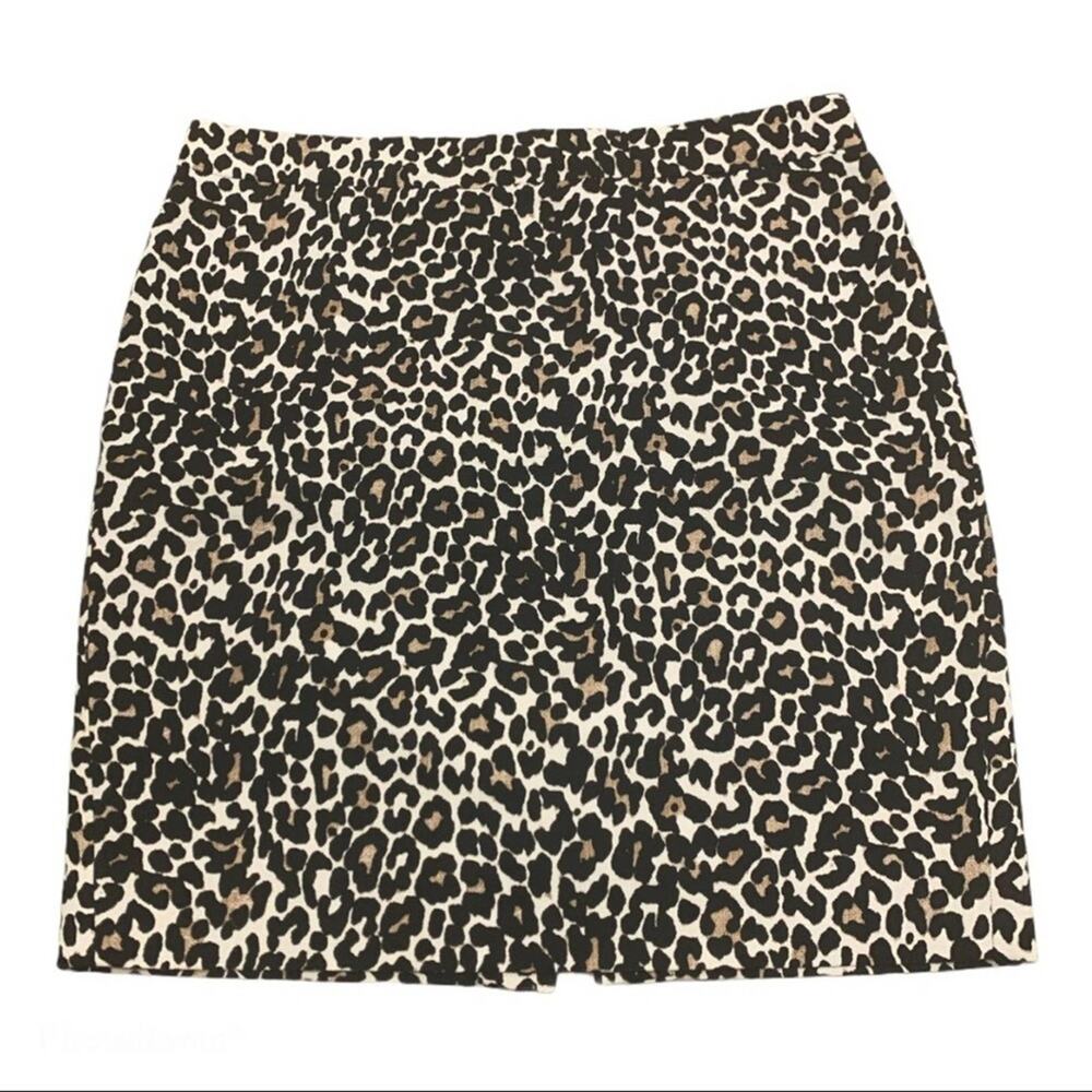 J. Crew Leopard Print Pencil Skirt. Size 10P